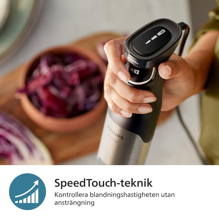 Philips Mixeur plongeant ProMix Série 5000 HR2684/00, 1200W, Gris/noir Philips Mixeur plongeant ProMix Série 5000 HR2684/00, 1200W, Gris/noir