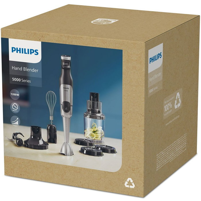 Philips Mixeur plongeant ProMix Série 5000 HR2684/00, 1200W, Gris/noir Philips Mixeur plongeant ProMix Série 5000 HR2684/00, 1200W, Gris/noir