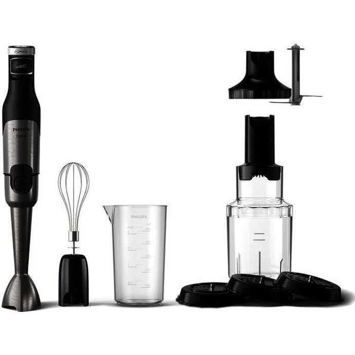 Philips Mixeur plongeant ProMix Série 5000 HR2684/00, 1200W, Gris/noir Philips Mixeur plongeant ProMix Série 5000 HR2684/00, 1200W, Gris/noir