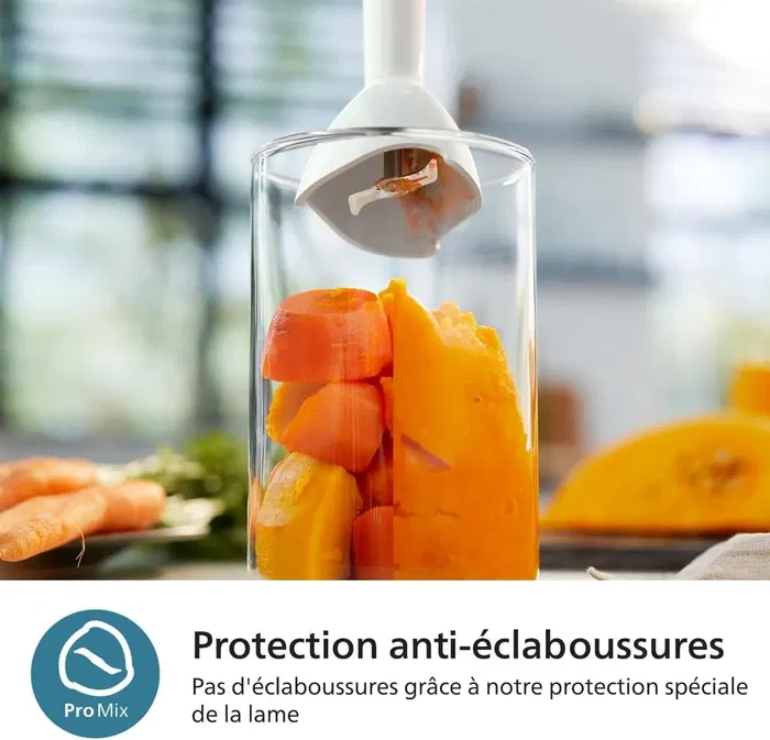 Philips HR2684/00 Mixeur Plongeant ProMix Série 5000, 1200W, Noir Métal avec 4 Accessoires (Fouet, Hachoir, Spiraliseur)