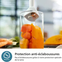 Philips HR2684/00 Mixeur Plongeant ProMix Série 5000, 1200W, Noir Métal avec 4 Accessoires (Fouet, Hachoir, Spiraliseur)