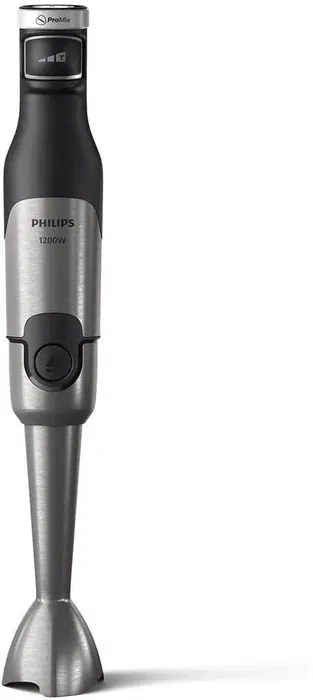 Philips HR2684/00 Mixeur Plongeant ProMix Série 5000, 1200W, Noir Métal avec 4 Accessoires (Fouet, Hachoir, Spiraliseur)