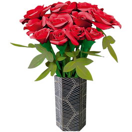 Educa Kit d'Art Floral Ramo De Rosas 20139 - Création de 12 Roses Rouges en Papier Sans Colle ni Ciseaux - Loisir Créatif Écologique - À Partir de 6 Ans