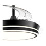 Cristalrecord Ventilateur de plafond LED avec 3 pales rétractables, noir