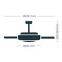 Cristalrecord Ventilateur de plafond LED avec 3 pales rétractables, noir