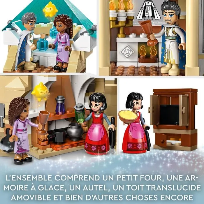 Lego Disney Wish 43224 Castillo del Rey Magnífico, jouet du film Wish avec Asha, Dahlia et le Roi Magnifique
