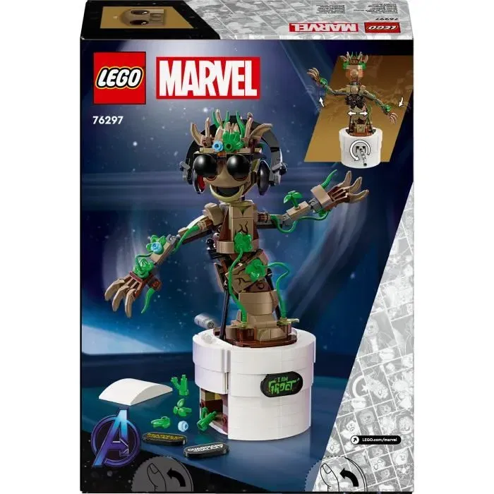 LEGO Marvel 76297 La Danse de Bébé Groot - Jouet à Construire Interactif et Animé - Figurine Marvel - À Partir de 10 Ans