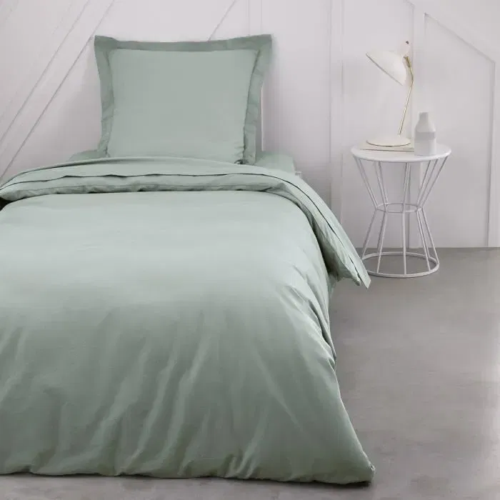 Today Drap housse Essential - 90 x 190 cm - 1 personne - 100% Coton uni - Celadon Today Drap housse Essential - 90 x 190 cm - 1 personne - 100% Coton uni - Celadon