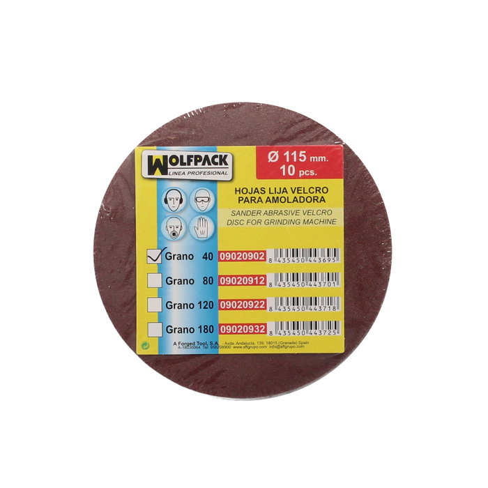 WOLFPACK LINEA PROFESIONAL Disques abrasifs à velcro 115mm Grain 40 (Lot de 10) WOLFPACK LINEA PROFESIONAL Disques abrasifs à velcro 115mm Grain 40 (Lot de 10)