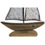 Home ESPRIT Figurine Décorative Voilier Blanc Naturel Finition Vieillie