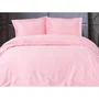 Ensemble de housses de couette et taies d'oreiller en satin de coton 100%, 240 x 220 cm + 2x 60x60 cm, Rose, 210 fils, fermeture bouton