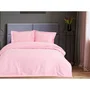 Ensemble de housses de couette et taies d'oreiller en satin de coton 100%, 240 x 220 cm + 2x 60x60 cm, Rose, 210 fils, fermeture bouton