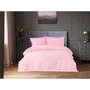 Ensemble de housses de couette et taies d'oreiller en satin de coton 100%, 240 x 220 cm + 2x 60x60 cm, Rose, 210 fils, fermeture bouton