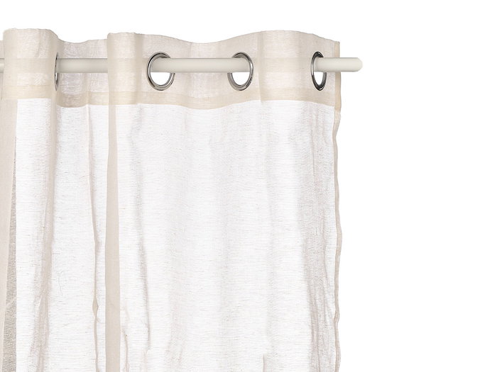 Giftdecor Rideau Blanc Transparent 34x27 cm (140x260 cm) Tissu Polyester Lin (Set de 6)