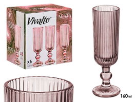 VIVALTO Copa Cava Rosa Rayas 160ml