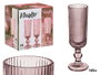 Vivalto Coupe à Champagne Rayures Rose 160 ml Verre 6x18x6 cm (Set de 24)