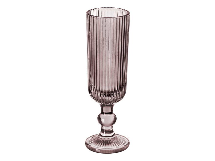 Vivalto Coupe à Champagne Rayures Rose 160 ml Verre 6x18x6 cm (Set de 24)