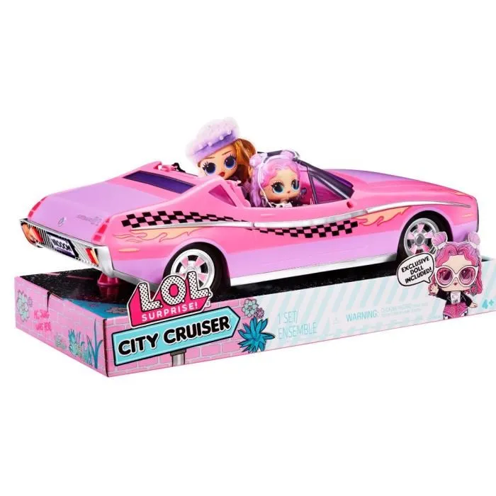 L.O.L. Surprise - Véhicule City Cruiser avec 1 poupée exclusive - Rose et blanc - Véhicule jouet pour poupées LOL, Tweens et OMG - À partir de 4 ans
