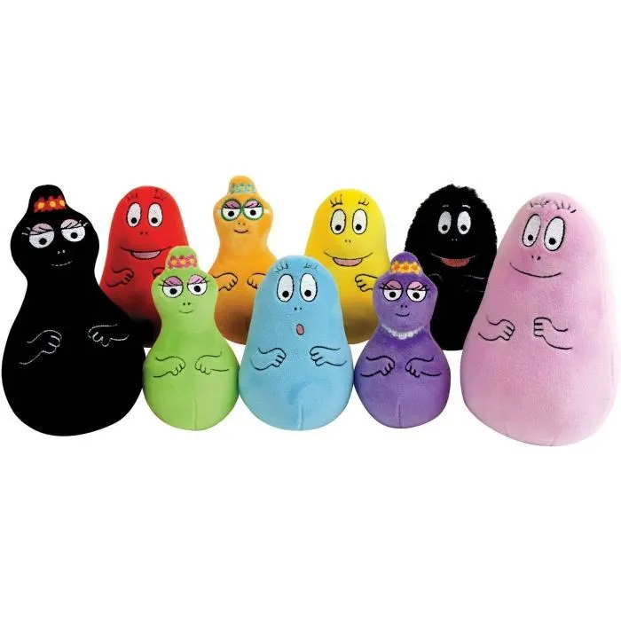 Jemini Coffret 9 Peluches Barbapapa +/- 15 cm - Inclut Barbapapa, Barbamama et leurs sept enfants Barbouille, Barbalala, Barbidur, Barbotine, Barbibul, Barbabelle et Barbidou