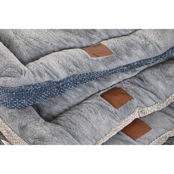 Lit pour animal domestique Home ESPRIT Bleu Gris Gris clair 85 X 70 X 8 CM 2 Unités