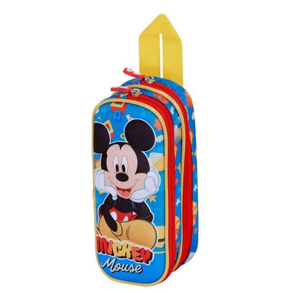 Karactermania Estuche portatodo doble 3D Mickey Mouse - Étui scolaire à double compartiment avec relief, 22 x 8 x 9.5 cm Karactermania Estuche portatodo doble 3D Mickey Mouse - Étui scolaire à double compartiment avec relief, 22 x 8 x 9.5 cm