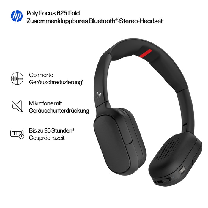 Plantronics/Poly Focus 625 avec station de charge, Noir Plantronics/Poly Focus 625 avec station de charge, Noir