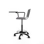 Tabouret Taburete Robledo Pivotant Chlorure de polyvinyle Gris clair Structure polyamide noire Non applicable Sans appui-tête Roulettes en nylon 50 mm