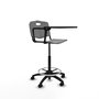 Tabouret Taburete Robledo Pivotant Chlorure de polyvinyle Gris clair Structure polyamide noire Non applicable Sans appui-tête Roulettes en nylon 50 mm