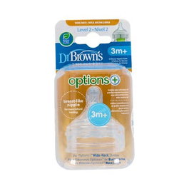 DR. BROWN´S Tétines Options à base large et forme ronde N2, 2 unités