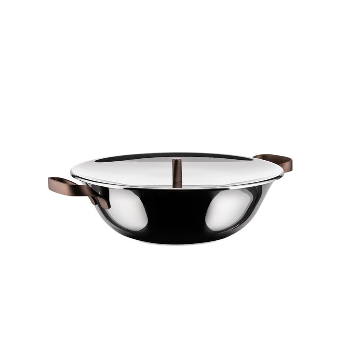 Alessi Edo Wok en Multiply avec couvercle en acier inoxydable Alessi Edo Wok en Multiply avec couvercle en acier inoxydable