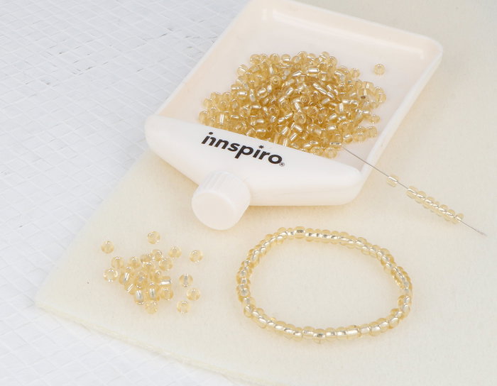Innspiro Perles de rocaille en verre 3,8 mm argenté et or vieilli 120g