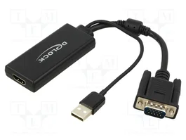 DELOCK Adaptateur USB 2.0 vers HDMI Full HD 1080p, 0,25m