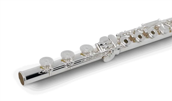 Pearl Flute 795RBE Flûte Traversière Incurveé en Argent 925 Mécanisme Argenté Plats Ouverts avec Étui Pearl Flute 795RBE Flûte Traversière Incurveé en Argent 925 Mécanisme Argenté Plats Ouverts avec Étui