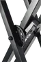 Quiklok QL646 Support pour clavier en X double profil, noir, acier, pliable, hauteur réglable, charge max 90 kg
