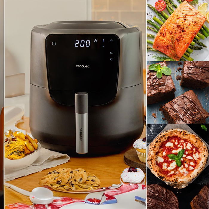 Friteuse à air Cecotec Cecofry Rain M 5,5L 1550W Noir Écran Tactile 8 Menus