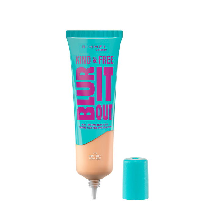 Rimmel London Fond de teint matifiant Kind & Free Blur It Out #010-Rose Ivory 30 ml Végétalien pour Peaux Sensibles
