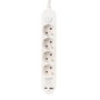Edm Base multiple 4 prises Schuko avec interrupteur et 2 USB A+C, 1,5m, blanc 315x46x41 mm