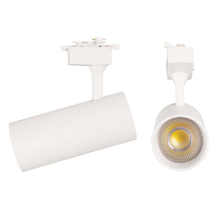 Projecteur sur rail COB monophasé 30 W CCT 3 000-6 000 K blanc