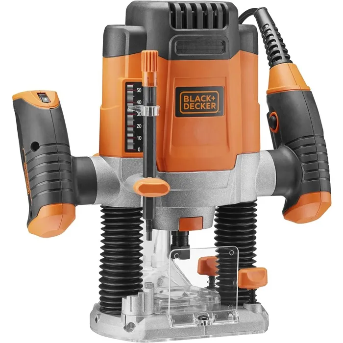 Black+Decker KW1200EKA Défonceuse filaire 1200W avec coffret et 6 fraises
