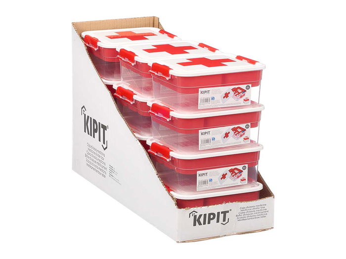 KIPIT Boîte de rangement compartimentée médecine 5L
