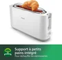 Philips Grille-pain HD2590/00 - 1 Fente Longue - 830W - Fonction Réchauffe-Viennoiseries Intégrée - Blanc - Collection Daily Petit Déjeuner