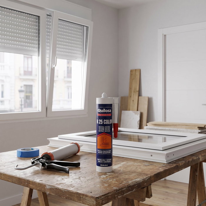QUILOSA Silicone neutre N-25 Gris plata 300 ml