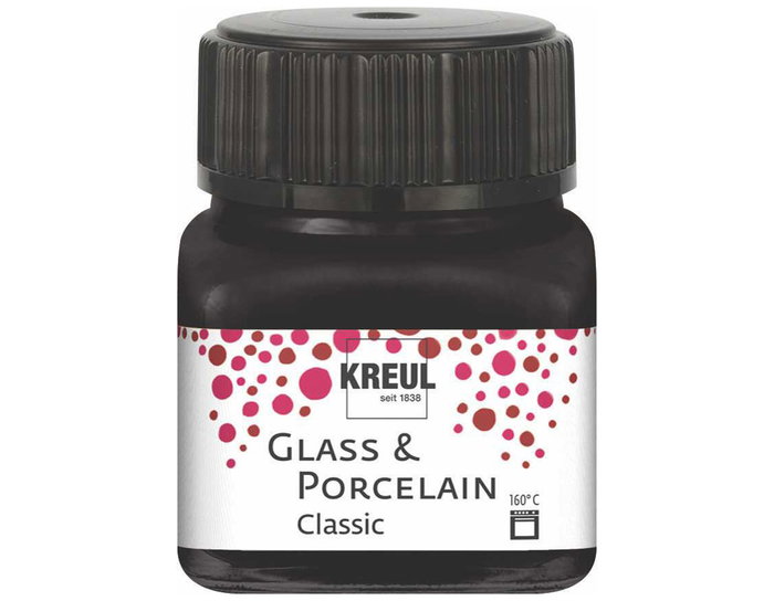 Kreul Peinture verre et porcelaine GLASS&PORCELAIN Classic brillant noir 20ml Kreul Peinture verre et porcelaine GLASS&PORCELAIN Classic brillant noir 20ml