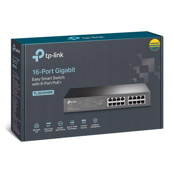 Omada Commutateur Gigabit Gestion Smart 16 Ports TL-SG1016PE avec 8 Ports PoE+ 150W pour Réseau Omada Commutateur Gigabit Gestion Smart 16 Ports TL-SG1016PE avec 8 Ports PoE+ 150W pour Réseau