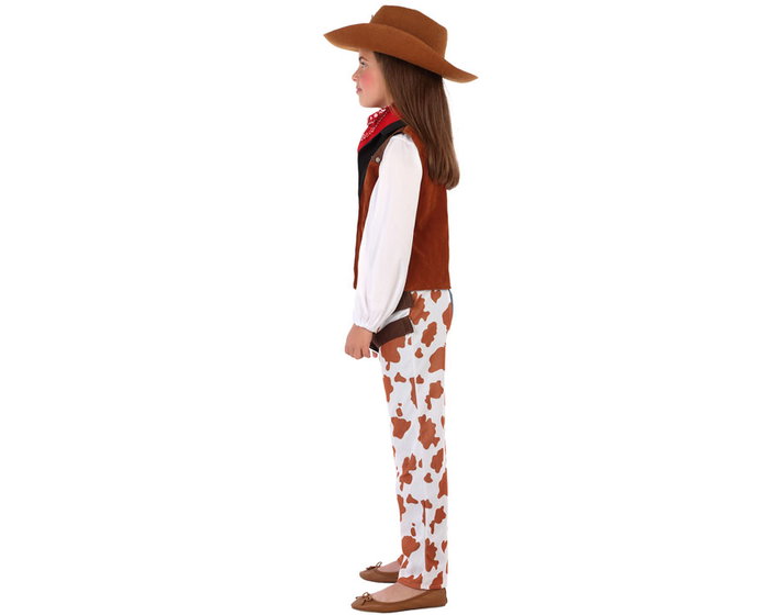 Sheriff Disfraz Vaquero Unisex Enfant - Costume Western Lejano Oeste 5 Pièces (Pantalon, Veste, Chemise, Ceinture, Foulard) - Taille 7-9 Ans - Polyester Multicolor