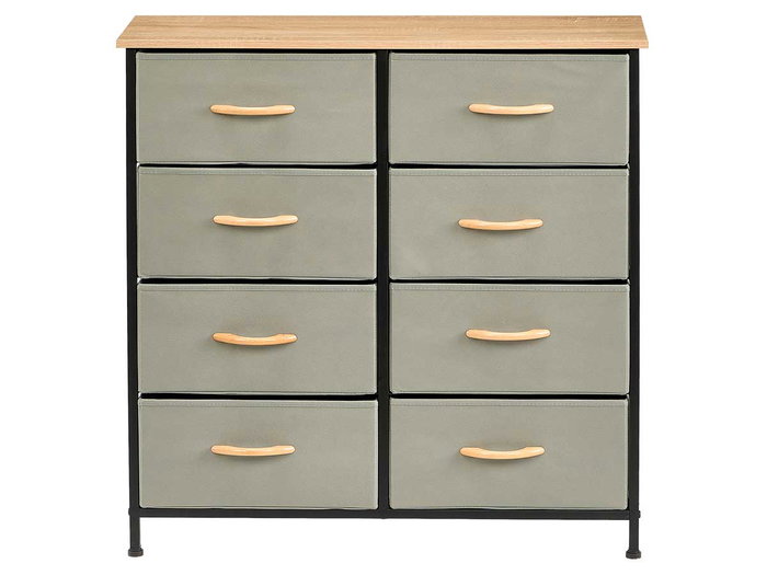 GIFTDECOR Meuble 8 tiroirs Gris-Madera-Negro