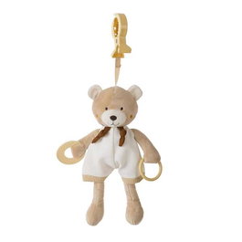 Creaciones Llopis Oso Beig Activity Sonajero 30 cm - Ours beige hochet d'activité 30 cm en polyester - À partir de 3 ans