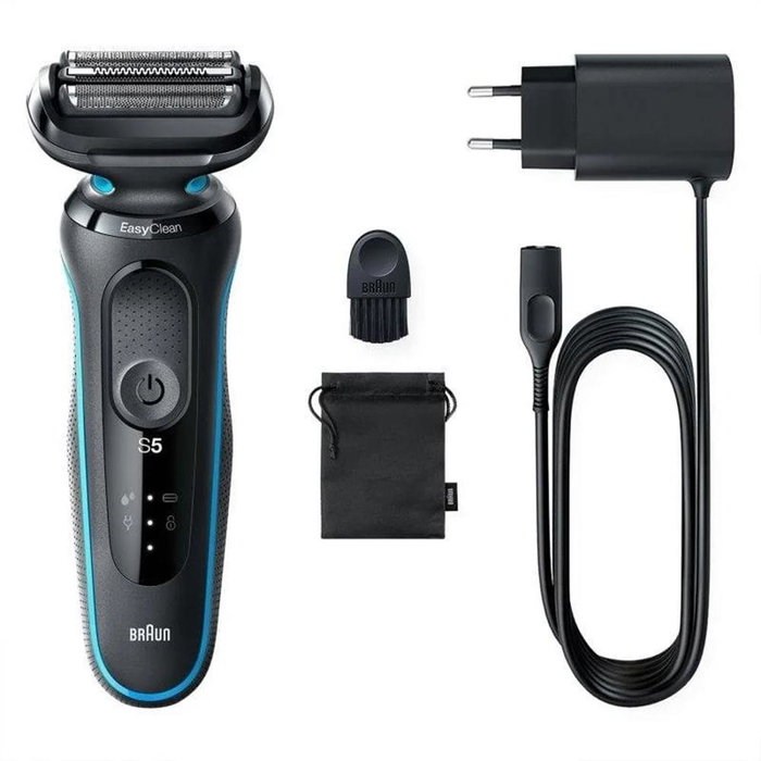 Braun 51-M1000S Series 5 Rasoir Électrique AutoSense, Lames Flexibles, 50 Min Autonomie, Usage Sec/Mouillé, Bleu