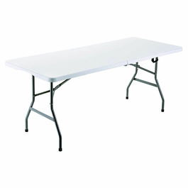 Marbueno Table Pliante Résine Blanche 152x70x74 cm Rectangulaire Extérieur Camping