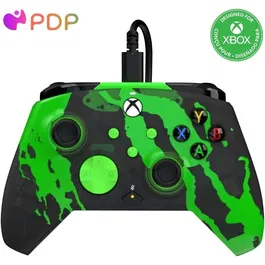 PDP Manette Xbox Rematch Glow Advanced - Manette filaire sous licence officielle avec rétroéclairage, boutons programmables et application - Jolt Green